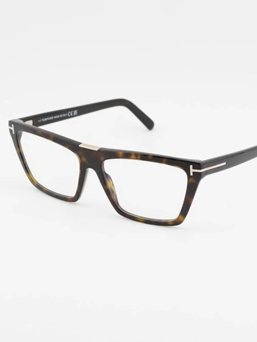Tom Ford FT5912-B 052 Eyeglasses Havana 57mm Rectangle Frame, Blue Light Block
